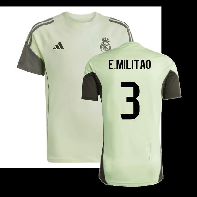 2025-2026 Real Madrid Training Tee (Almost Lime) - Kids (E.Militao 3)