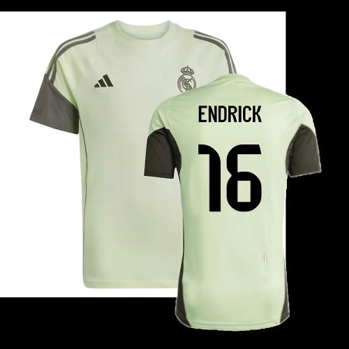 2025-2026 Real Madrid Training Tee (Almost Lime) - Kids (Endrick 16)