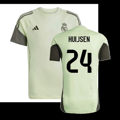2025-2026 Real Madrid Training Tee (Almost Lime) - Kids (Huijsen 24)