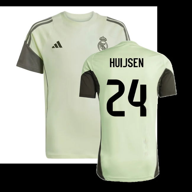 2025-2026 Real Madrid Training Tee (Almost Lime) - Kids (Huijsen 24)