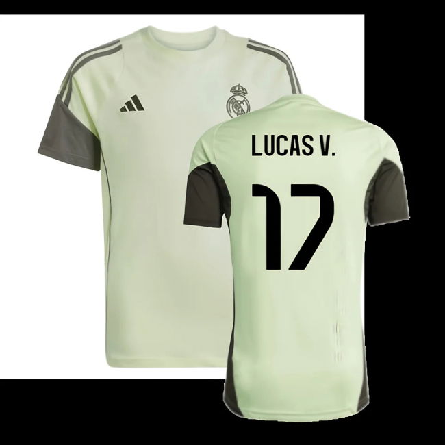 2025-2026 Real Madrid Training Tee (Almost Lime) - Kids (Lucas V. 17)