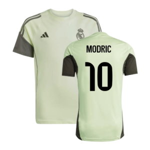2025-2026 Real Madrid Training Tee (Almost Lime) - Kids (Modric 10)
