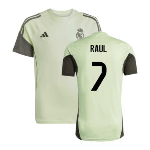2025-2026 Real Madrid Training Tee (Almost Lime) - Kids (Raul 7)