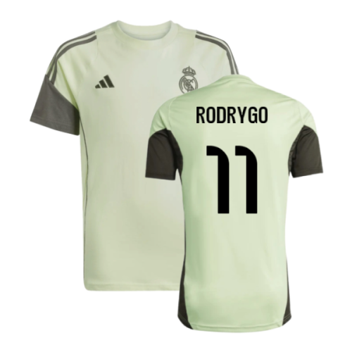 2025-2026 Real Madrid Training Tee (Almost Lime) - Kids (Rodrygo 11)