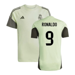 2025-2026 Real Madrid Training Tee (Almost Lime) - Kids (Ronaldo 9)