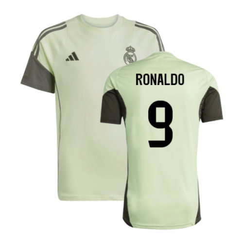 2025-2026 Real Madrid Training Tee (Almost Lime) - Kids (Ronaldo 9)