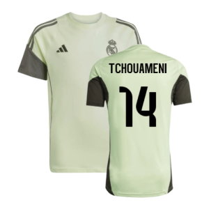 2025-2026 Real Madrid Training Tee (Almost Lime) - Kids (Tchouameni 14)