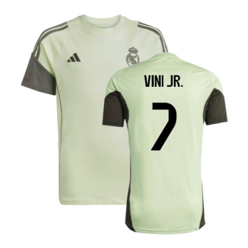 2025-2026 Real Madrid Training Tee (Almost Lime) - Kids (Vini Jr. 7)