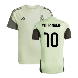 2025-2026 Real Madrid Training Tee (Almost Lime) - Kids (Your Name)