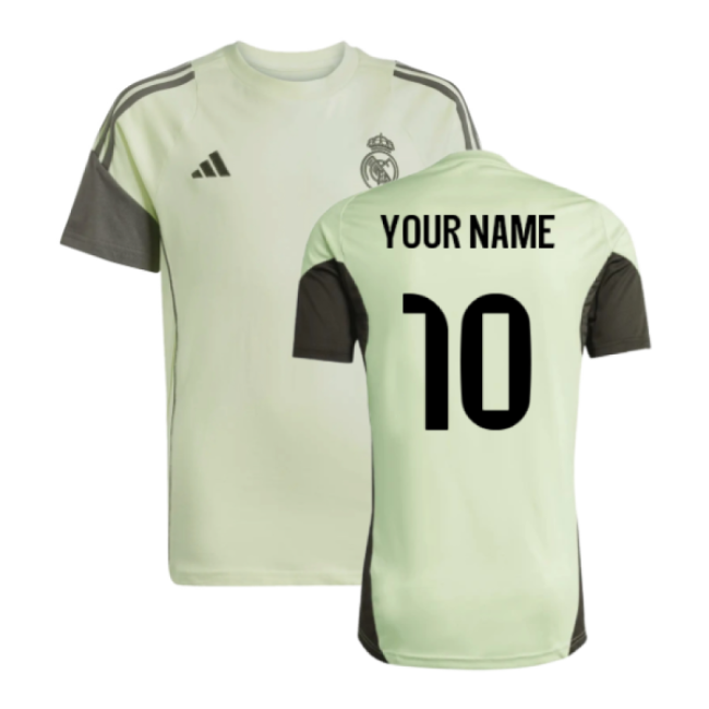 2025-2026 Real Madrid Training Tee (Almost Lime) - Kids (Your Name)