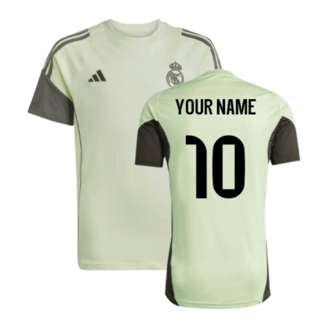 2025-2026 Real Madrid Training Tee (Almost Lime) - Kids (Your Name)