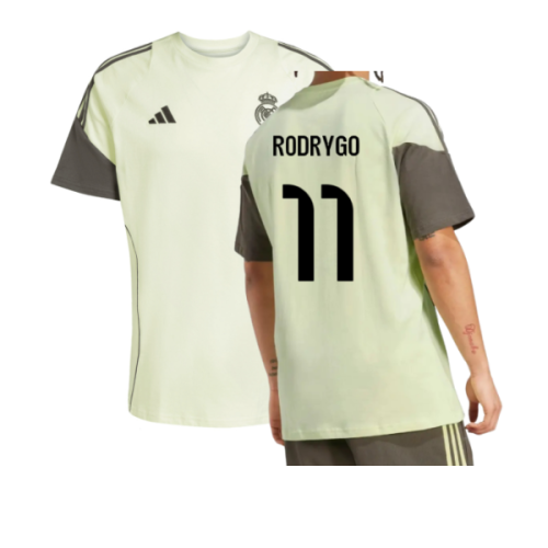 2025-2026 Real Madrid Training Tee (Almost Lime) (Rodrygo 11)