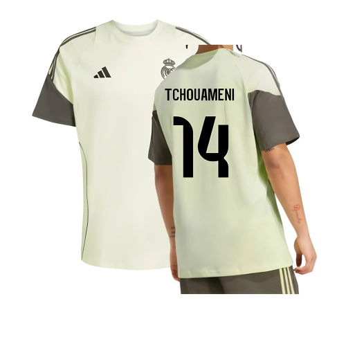 2025-2026 Real Madrid Training Tee (Almost Lime) (Tchouameni 14)
