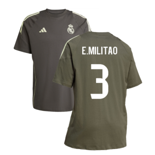 2025-2026 Real Madrid Training Tee (Utility Grey) (E.Militao 3)