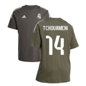 2025-2026 Real Madrid Training Tee (Utility Grey) (Tchouameni 14)