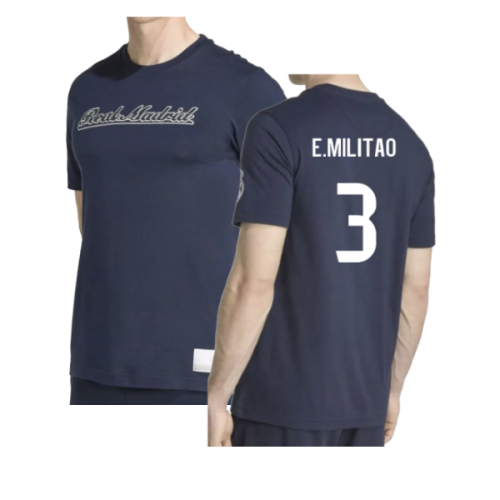 2025-2026 Real Madrid US Tee (Navy) (E.Militao 3)