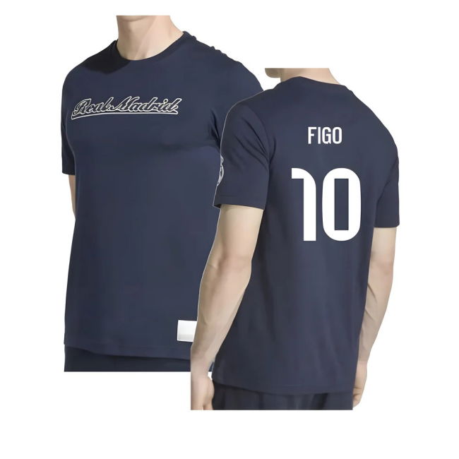 2025-2026 Real Madrid US Tee (Navy) (Figo 10)