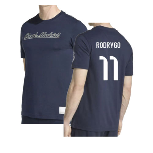 2025-2026 Real Madrid US Tee (Navy) (Rodrygo 11)