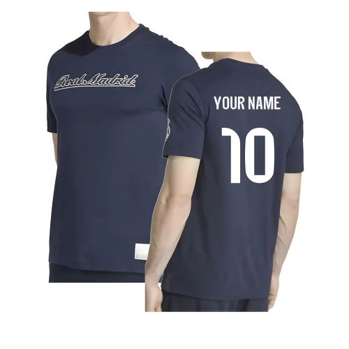2025-2026 Real Madrid US Tee (Navy) (Your Name)