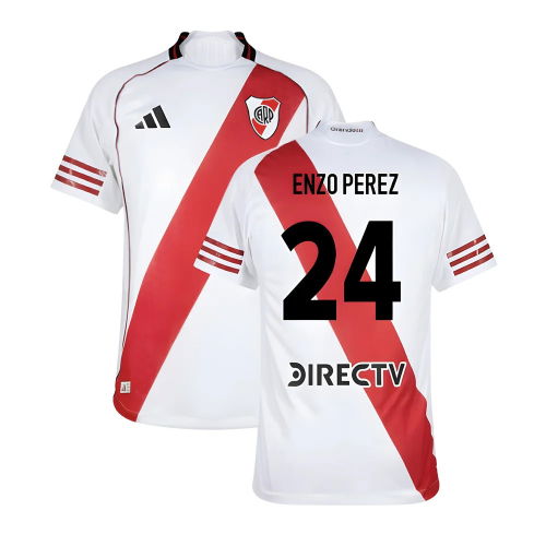 2025-2026 River Plate Authentic Home Shirt (Enzo Perez 24)