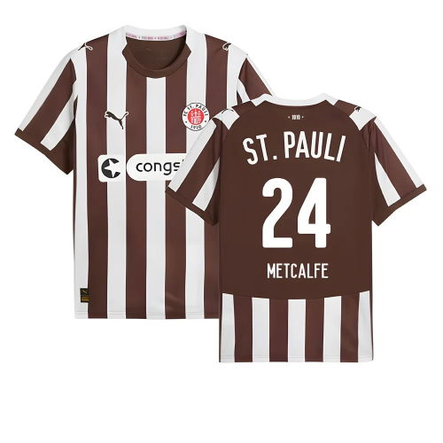 2025-2026 St Pauli Home Shirt (Metcalfe 24)