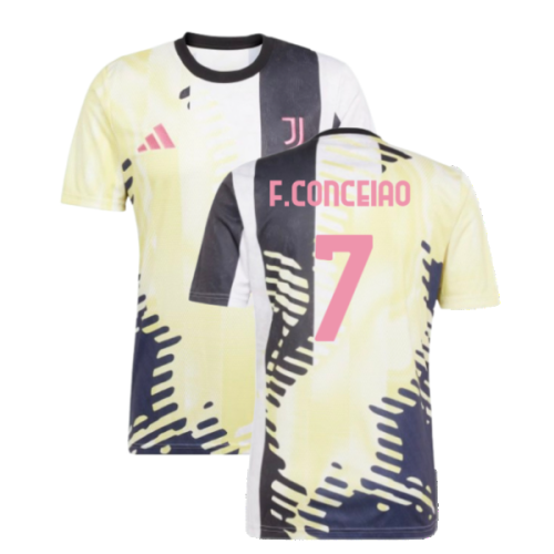 2025 Juventus Pre-Match Shirt (Yellow) (F.Conceiao 7)