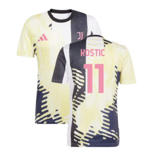 2025 Juventus Pre-Match Shirt (Yellow) (Kostic 11)
