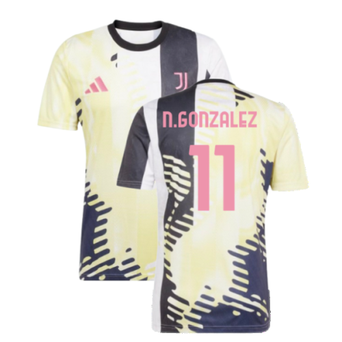 2025 Juventus Pre-Match Shirt (Yellow) (N.Gonzalez 11)