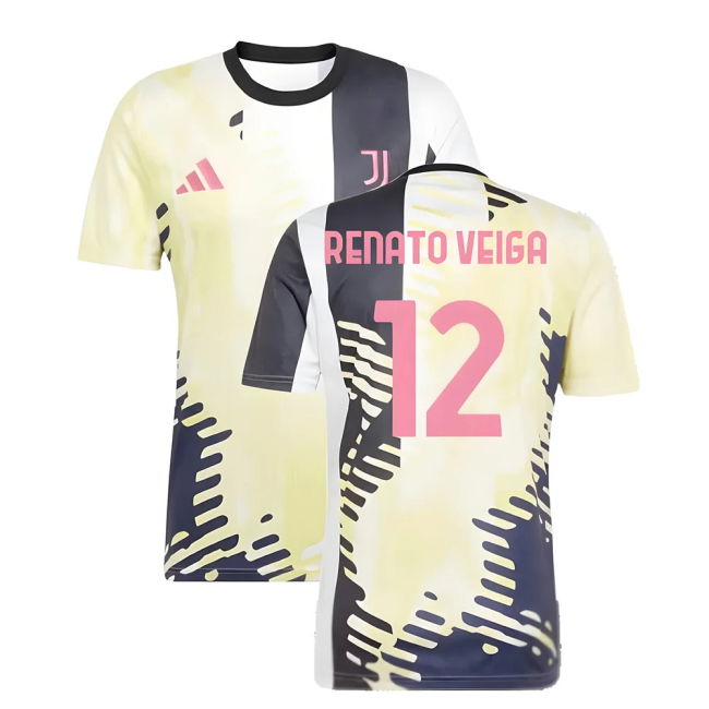 2025 Juventus Pre-Match Shirt (Yellow) (Renato Veiga 12)