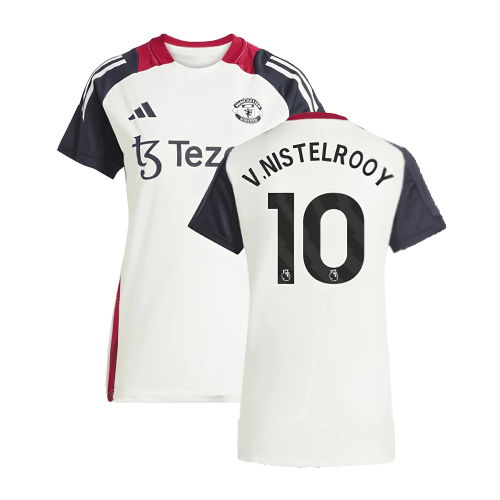 2025 Man Utd Training Jersey (Off White) - Womens (V.Nistelrooy 10)