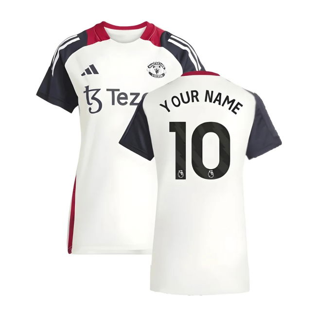2025 Man Utd Training Jersey (Off White) - Womens (Your Name)