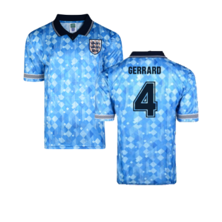 Score Draw England 1990 Third World Cup Finals Retro Football Shirt (Gerrard 4)