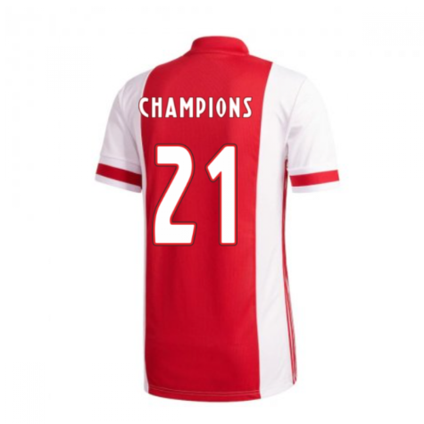2020-2021 Ajax Adidas Home Football Shirt (Champions 21)