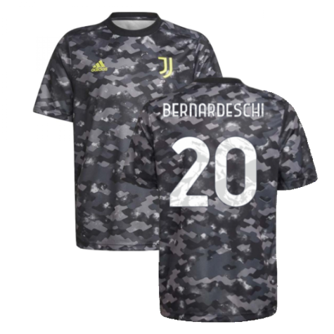 2021-2022 Juventus Pre-Match Training Shirt (Grey) (BERNARDESCHI 20)