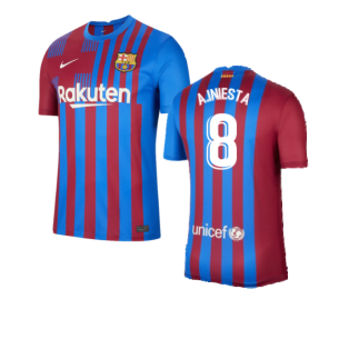 2021-2022 Barcelona Training Shirt (Blue) (A.INIESTA 8)