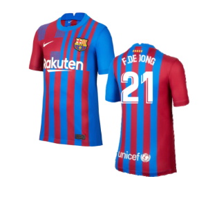 2021-2022 Barcelona Home Shirt (F.DE JONG 21)