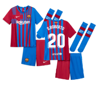 2021-2022 Barcelona Vapor Match Home Shirt (Kids) (S.ROBERTO 20)