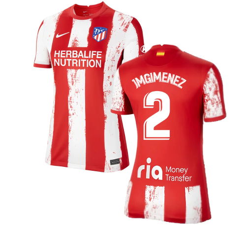 2021-2022 Atletico Madrid Womens Home Shirt (J M GIMENEZ 2) 2021-2022 Atletico Madrid Womens Home Shirt (J M GIMENEZ 2)