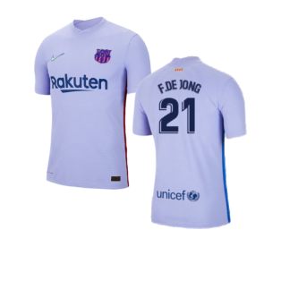2021-2022 Barcelona Away Shirt (Kids) (F.DE JONG 21)