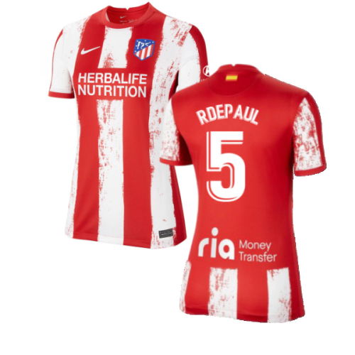 2021-2022 Atletico Madrid Womens Home Shirt (R DE PAUL 5) 2021-2022 Atletico Madrid Womens Home Shirt (R DE PAUL 5)
