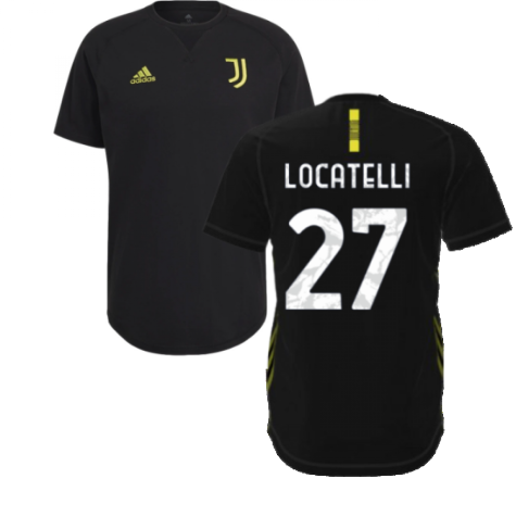 2021-2022 Juventus Travel Tee (Black) (LOCATELLI 27)