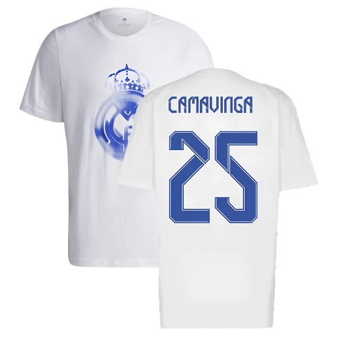 Real Madrid 2021-2022 Training Tee (White-Blue) (CAMAVINGA 25) Real Madrid 2021-2022 Training Tee (White-Blue) (CAMAVINGA 25)
