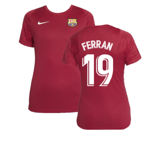 2021-2022 Barcelona Training Shirt (Noble Red) - Womens (FERRAN 19)  2021-2022 Barcelona Training Shirt (Noble Red) - Womens (FERRAN 19)