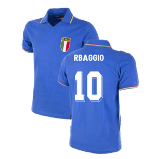 Italy World Cup 1982 Short Sleeve Retro Football Shirt (R BAGGIO 10)