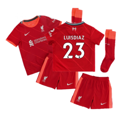 Liverpool 2021-2022 Home Little Boys Mini Kit (LUIS DIAZ 23)