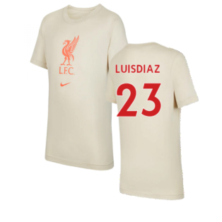 Liverpool 2021-2022 Evergreen Crest Tee (Fossil) - Kids (LUIS DIAZ 23)