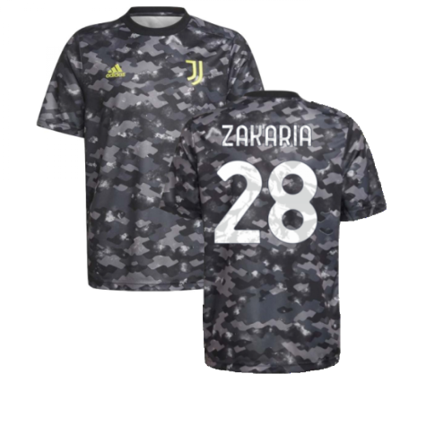 2021-2022 Juventus Pre-Match Training Shirt (Grey) (ZAKARIA 28)