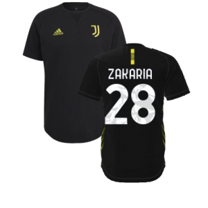 2021-2022 Juventus Travel Tee (Black) (ZAKARIA 28)