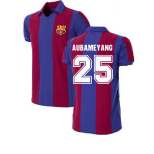 FC Barcelona 1980 - 81 Retro Football Shirt (AUBAMEYANG 25)