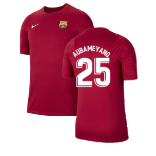 2021-2022 Barcelona Training Shirt (Noble Red) (AUBAMEYANG 25)